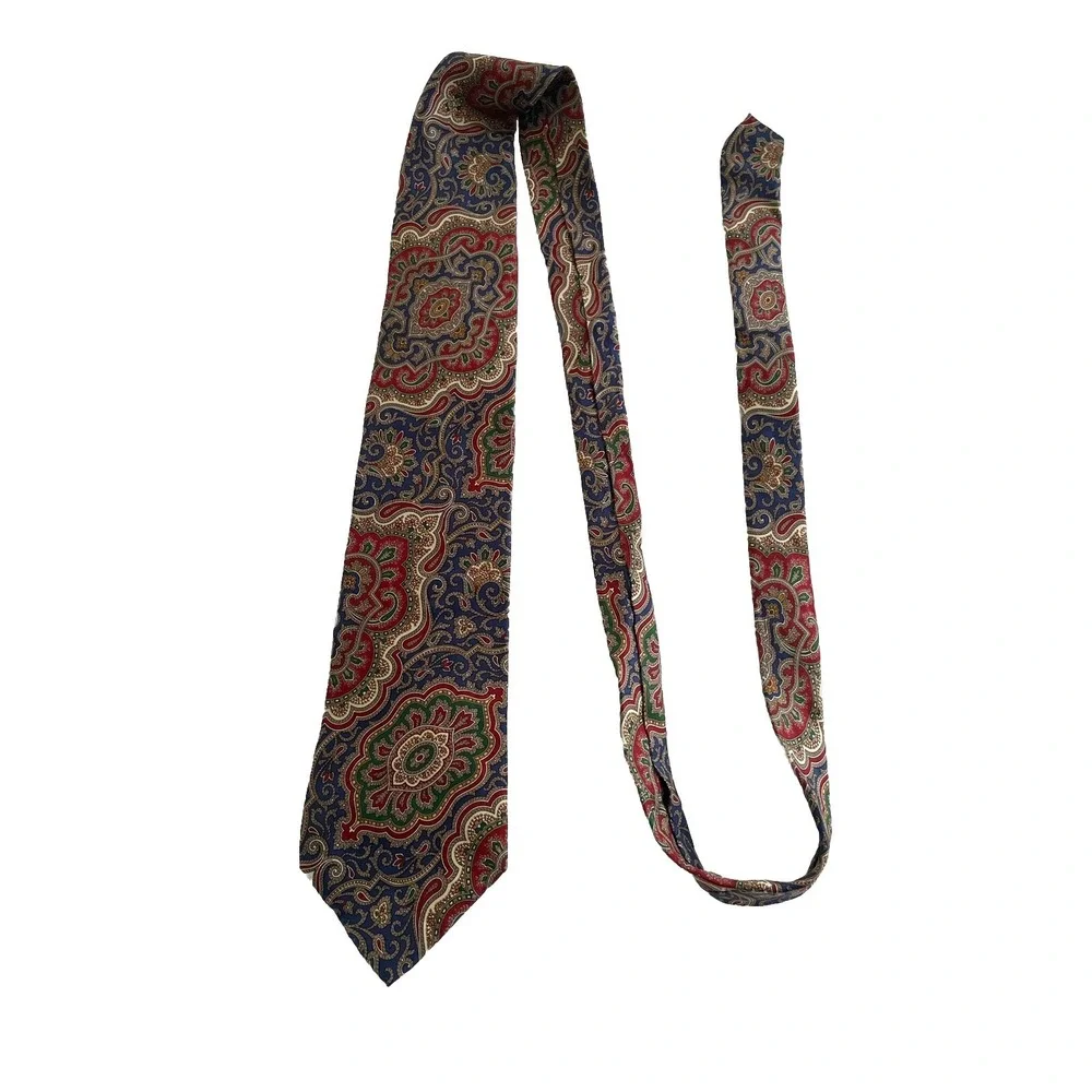 Vintage Jacobsons Paisley Neck‎ Tie  Classic Hand Tailored Silk USA
